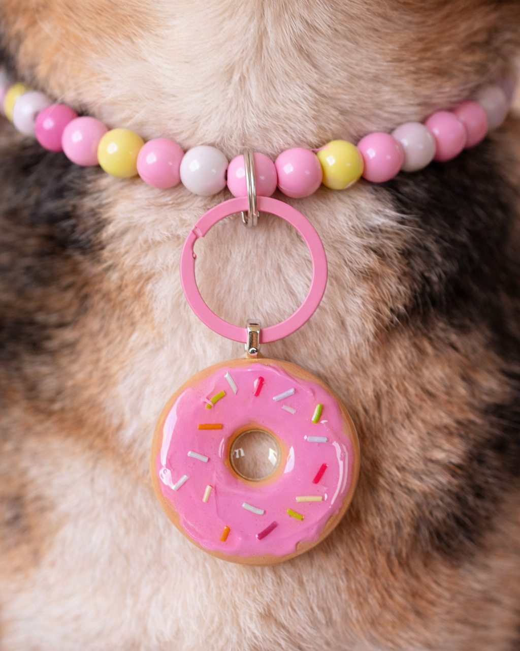 Pink Donut Dog Tag