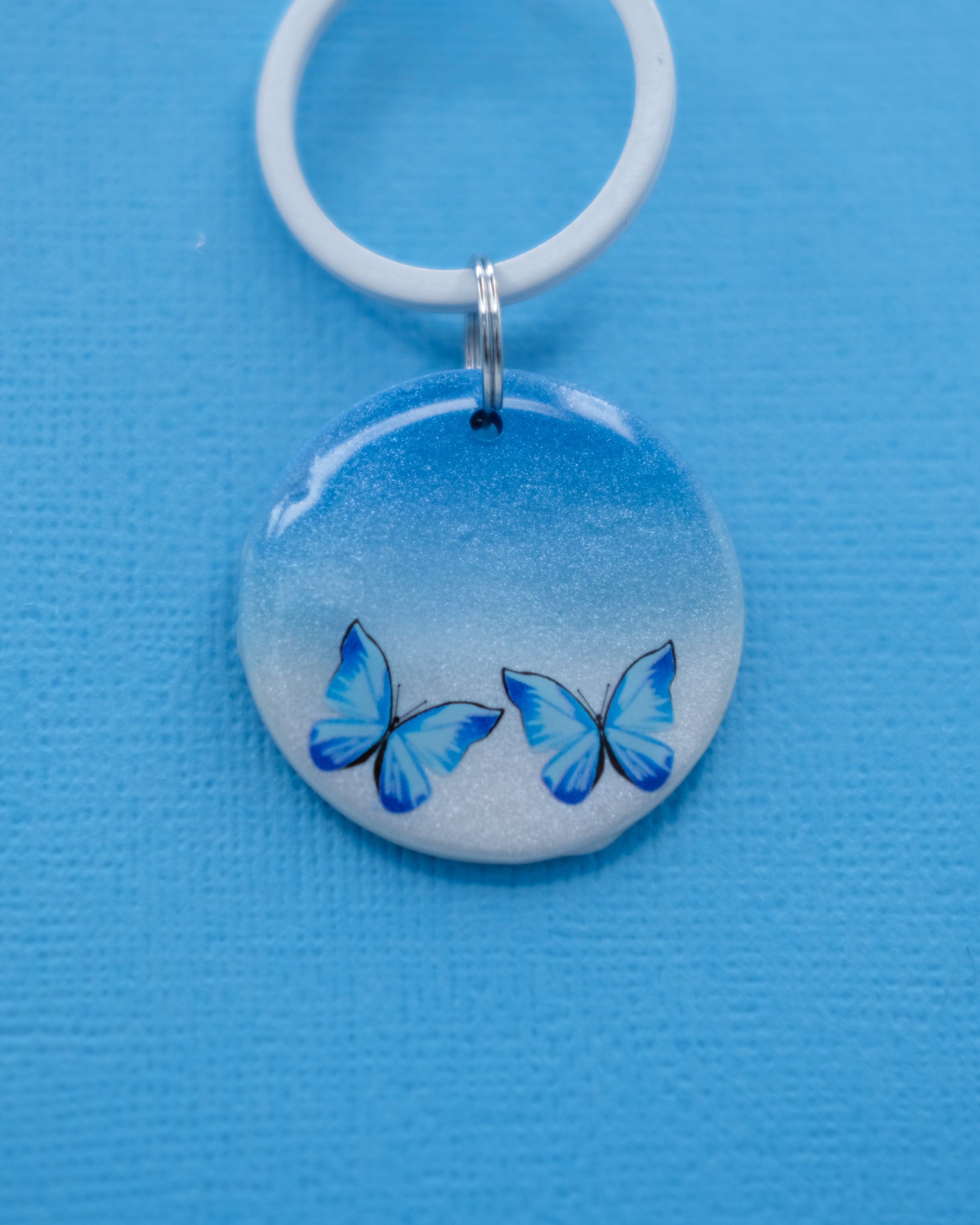 Blue Butterfly Duo Tag